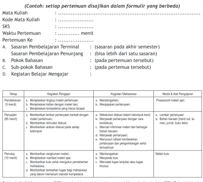 TABEL L-2B  SATUAN ACARA PENGAJARAN (SAP)