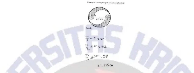 Gambar 11. Hasil Tertulis S3 Soal Keliling Gabungan Bangun Lingkaran dan Lingkaran 