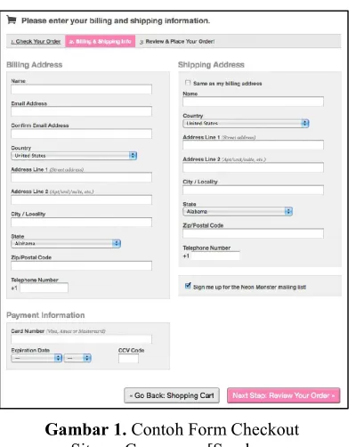 Gambar 1. Contoh Form Checkout   