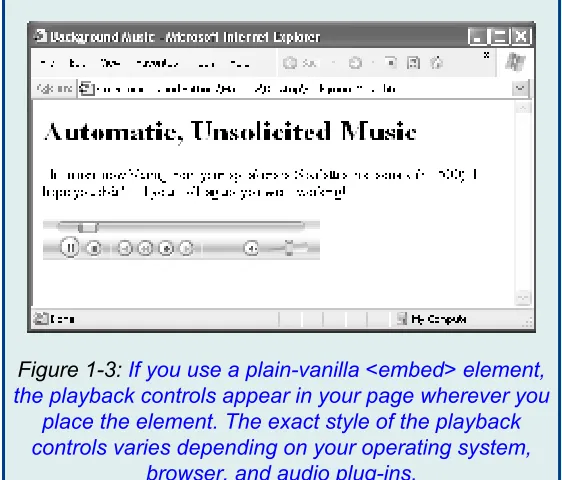 Figure 1-3: If you use a plain-vanilla <embed> element,