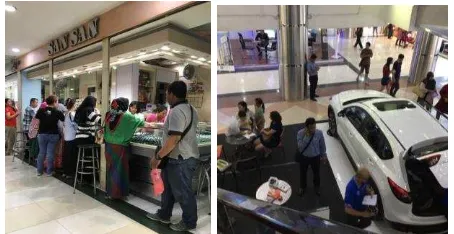 Gambar 3. Lokasi ATM centre dan kantor cabang bank di Pasar Atom Mall 