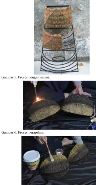 Gambar 5. Proses penganyaman.  
