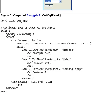Figure 5. Output of Example 9. GuiCtrlRead()