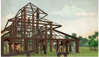 Gambar 2.  Ilustrasi pembangunan Masjid  