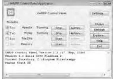 Figure 1-4The XAMPP Control Panel is particularly useful when you need to stop or start the