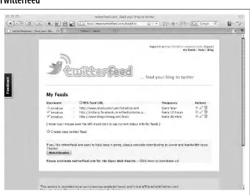Figure 2-1. Twitterfeed: automatically tweet a link from an RSS feed