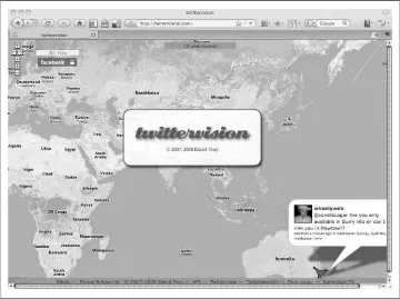 Figure 2-4. Twittervision: tracking tweets around the globe