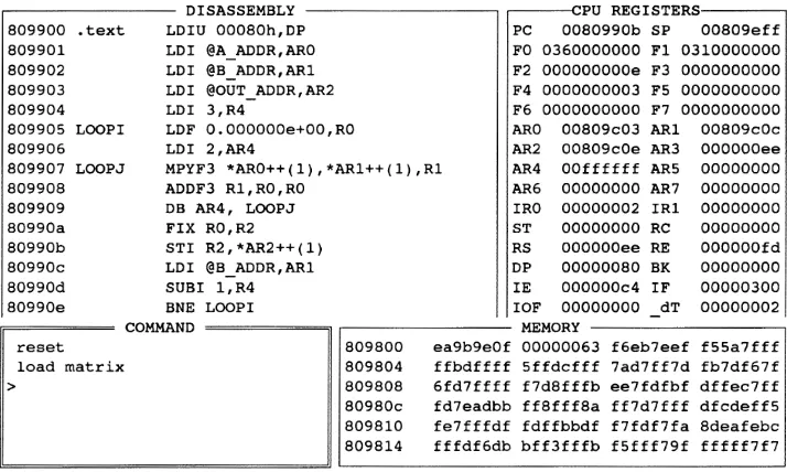 FIGURE 1.2 DSK Debugger window screen.