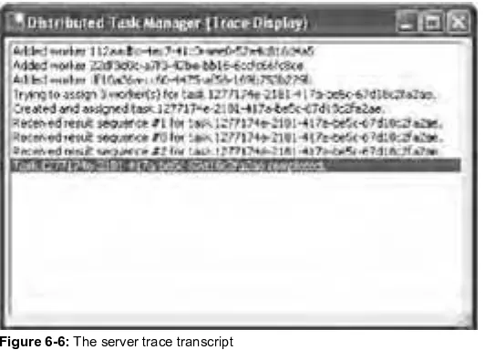Figure 6-6: The server trace transcript