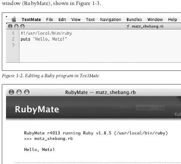 Figure 1-2. Editing a Ruby program in TextMate