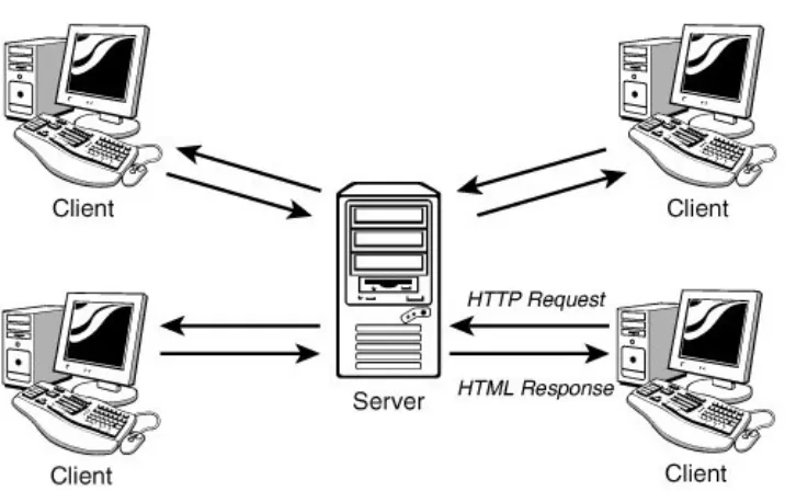 Figure 1.1. How web servers and clients(browsers) interact.