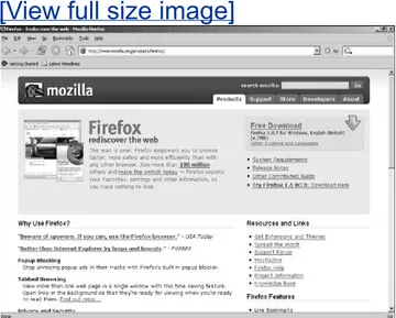 Figure 1.3. The Firefox browser from Mozilla.orgbrowsing the Firefox Project home page.
