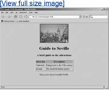 Figure 2.3. seville.html shown in Mozilla Firefox.