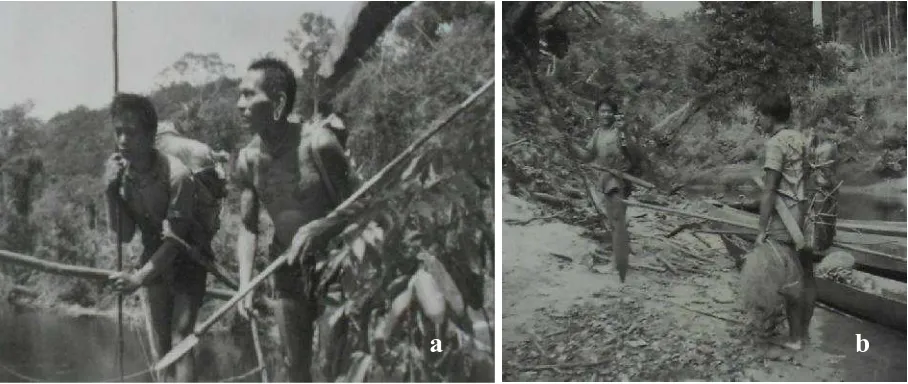 Gambar 11 (a) Kelengkapan berburu dan (b) duvok (Sumber: Muzium Sarawak)