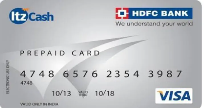 Gambar 1.1 : Kartu Tunai Elektrik Isi Ulang (Prepaid Card)  Sumber : HDFC Bank India 
