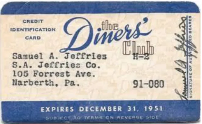 Gambar 1.2 : First Diners Club Card  Sumber : en.wikipedia.org 