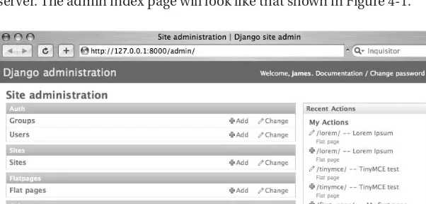 Figure 4-1. The Django admin interface with the Category model