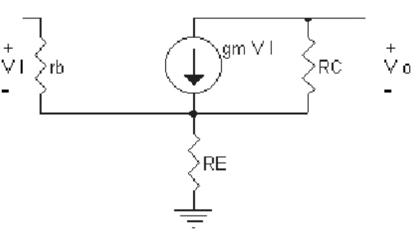 Figure 5.7 Small signal equivalent circuit for the common-emitter amplifier with emitter degeneration.
