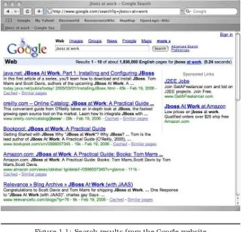 Figure 1.1: Search results from the Google website