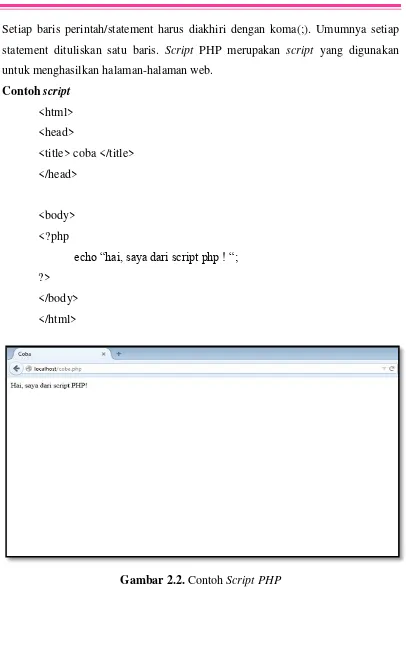 Gambar 2.2. Contoh Script PHP 