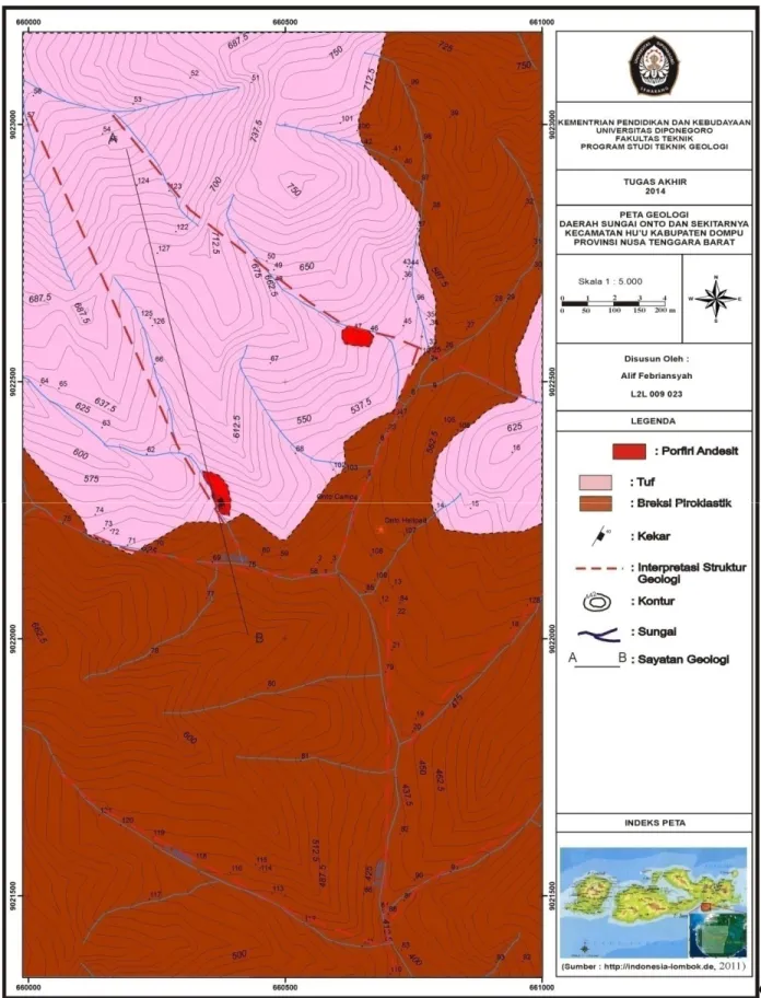 Gambar 4. Peta Geologi Daerah Onto Dan Sekitarnya 