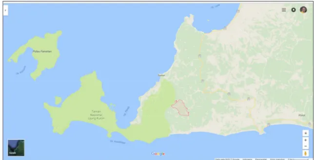 Gambar 1. Lokasi Kajian Desa Mangkualam, Kec. Cimanggu, Kabupaten Pandeglang, Provinsi  Banten 