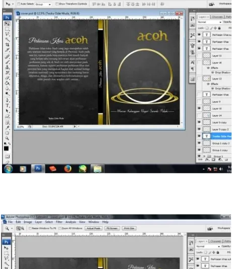 Gambar 4.5 Proses Editing cover buku di Adobe Photoshop 