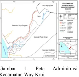 Gambar  1.  Peta  Adminitrasi  Kecamatan Way Krui 