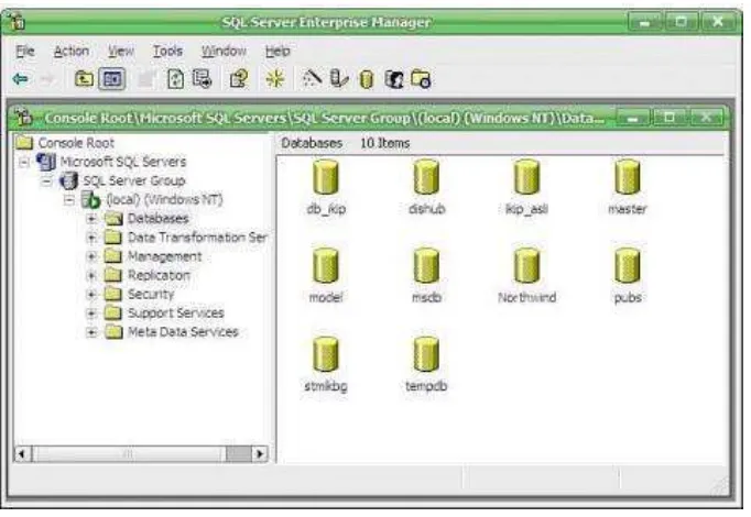 Gambar 2.8 Tampilan Microsoft SQL Server 2000 