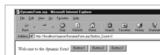 Figure 2-1: The web page that results from invoking DynamicForm.ASP