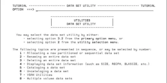 Figure 1.25 ISPF context-sensitive help for the data set utilities panel 