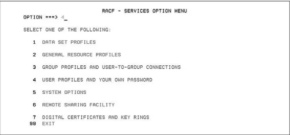 Figure 2.2 The RACF main menu