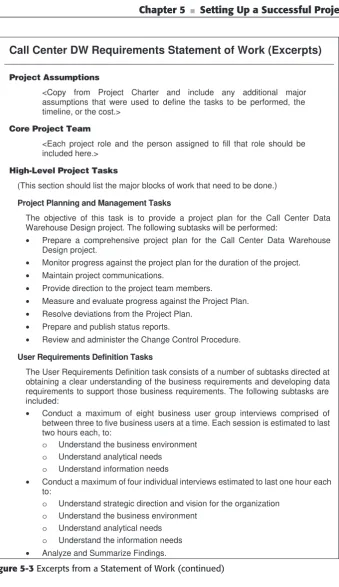 Figure 5-3 Excerpts from a Statement of Work (continued)