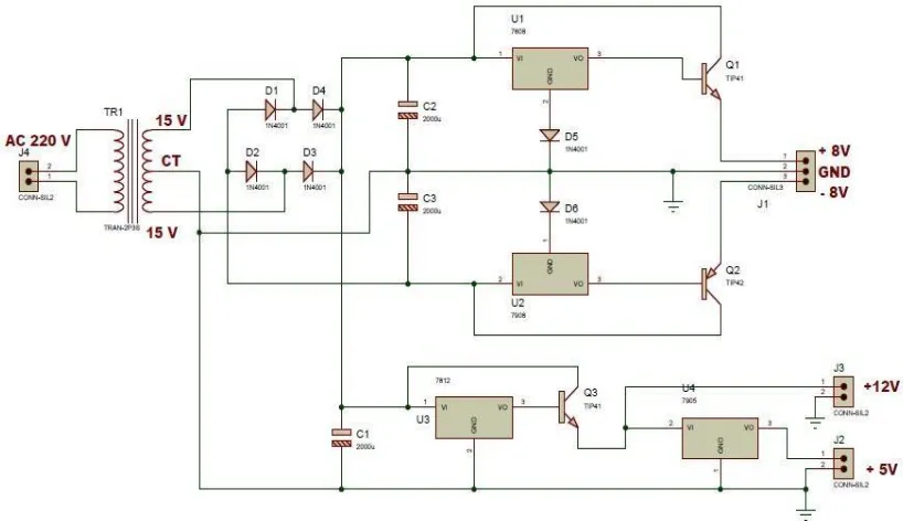 Gambar 3.2 Rangkaian Power Supply Unit 