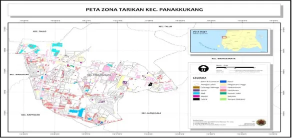 Gambar 6 Peta Zona Tarikan Kecamatan Panakkukang 