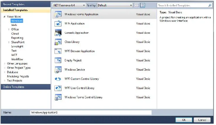 Gambar 2.3 start page dari Visual Studio 2010