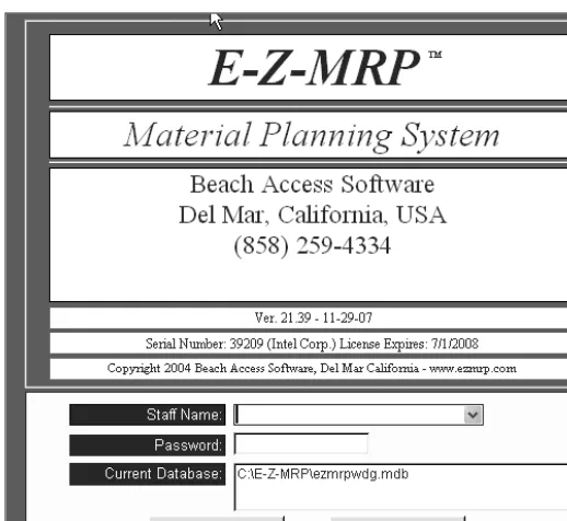 Figure 2-4. The E-Z-MRP login form