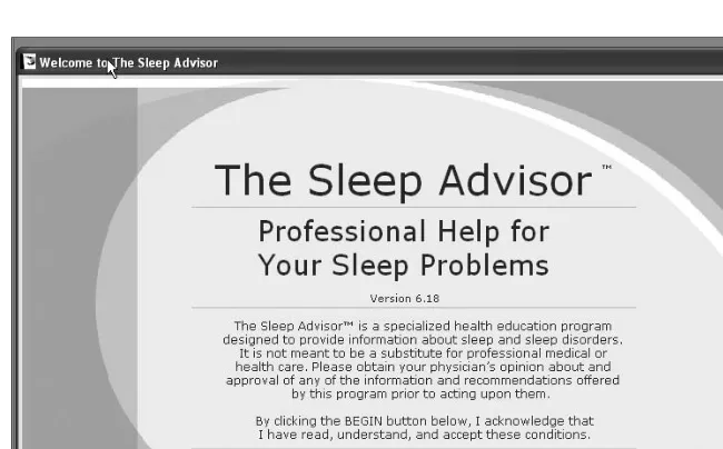 Figure 3-2. The Sleep Advisor opening form