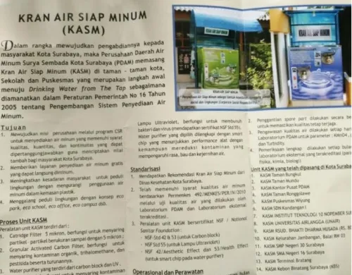 Gambar I.6  Brosur Kran Air Siap Minum Yang Dibuat Oleh PDAM Surya Sembada Surabaya 