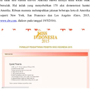 Gambar 1.1. Persyaratan menjadi Miss Indonesia 2015 
