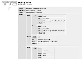 Figure 11-3. Debugging page for site data