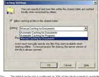 Figure 2.3. The Caching Settings dialog box, with Manual Caching for Documentsselected.