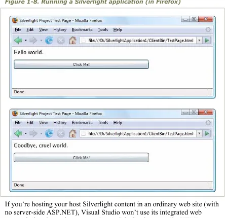 Figure 1-8. Running a Silverlight application (in Firefox) 