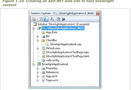 Figure 1-10. Creating an ASP.NET web site to host Silverlight 