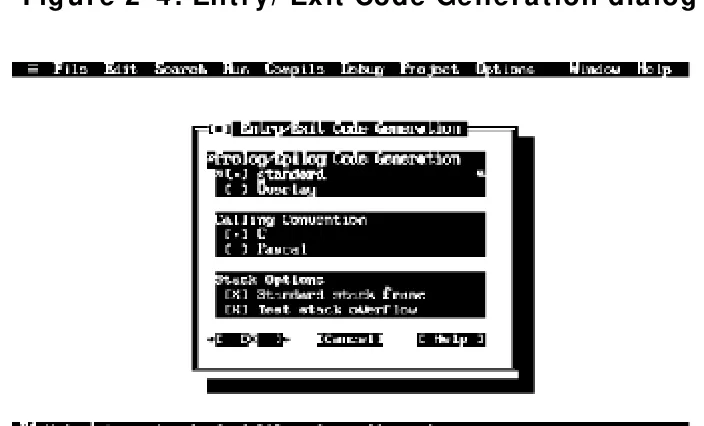 Figure 2 -4. Entry/ Exit Code Generation dialog  