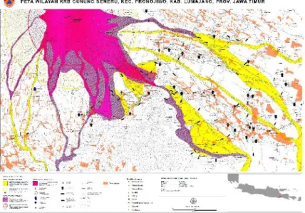 Gambar 2.1 Peta Kawasan Rawan Bencana Gunung Semeru Sumber: Badan Nasional Penanggulangan Bencana (BNPB)