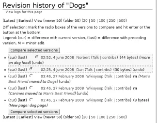 Figure 2-4. A history page