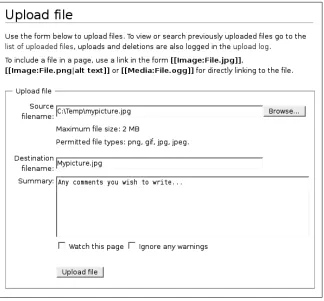 Figure 4-2. The Special:Upload page