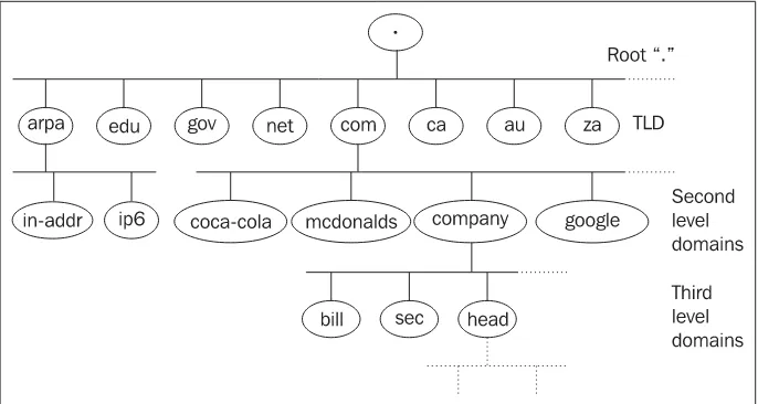 Figure 1.1a: The names in the DNS system create a tree structure 