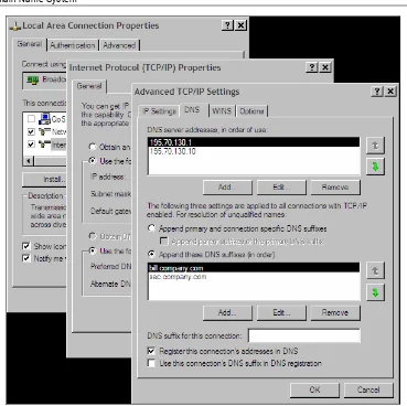Figure 1.8: Configuration of a resolver in Windows XP 